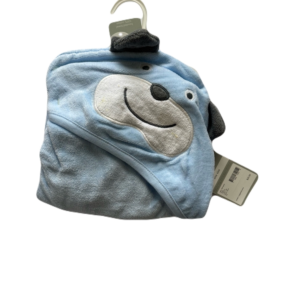 Carter's Little Layette Baby Light Blue Bear Hooded Towel